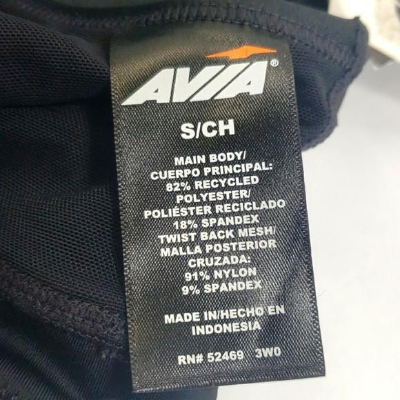 NWT Avia Low Support Twisted Back Sports Black Bra Blat Women's Size S/ Ch - Picture 12 of 12